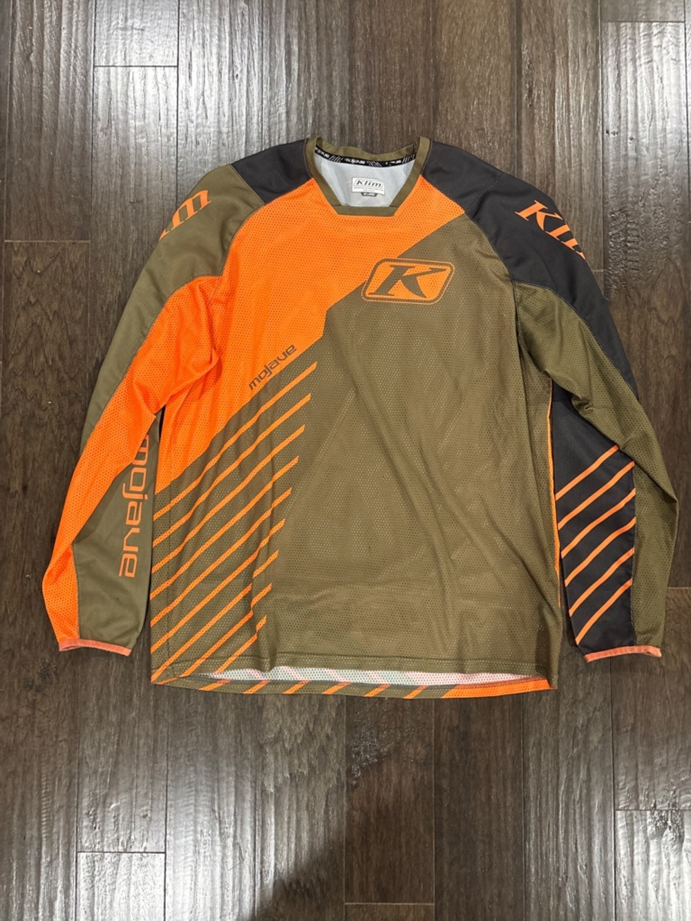 Klim Men’s Long-Sleeve Orange and Olive Motocross MX Jersey 2XL
